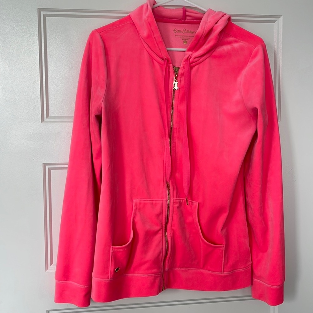 NWOT Lilly Pulitzer Velour Track Suit Zip Up